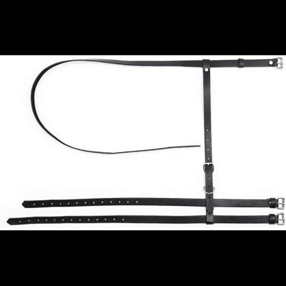 ZARSIO Women Faux Leather Leg Harness Belt Sexy Punk Waist Leg Cage Belt main image 16